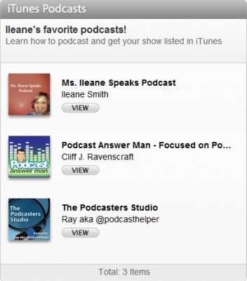 iTunes Pocasting Widget