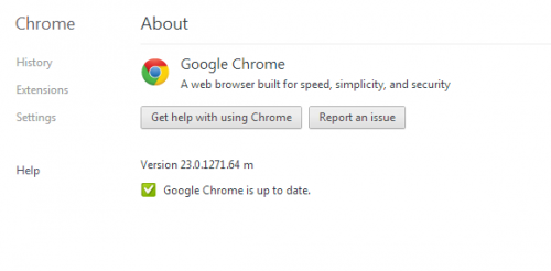 Google Chrome version 23