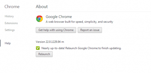 Relaunch Google Chrome